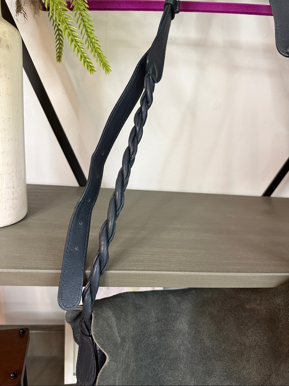 See By Chloe Scalloped Flap Suede Crossbody - Dark Gray - Picture 14 of 17